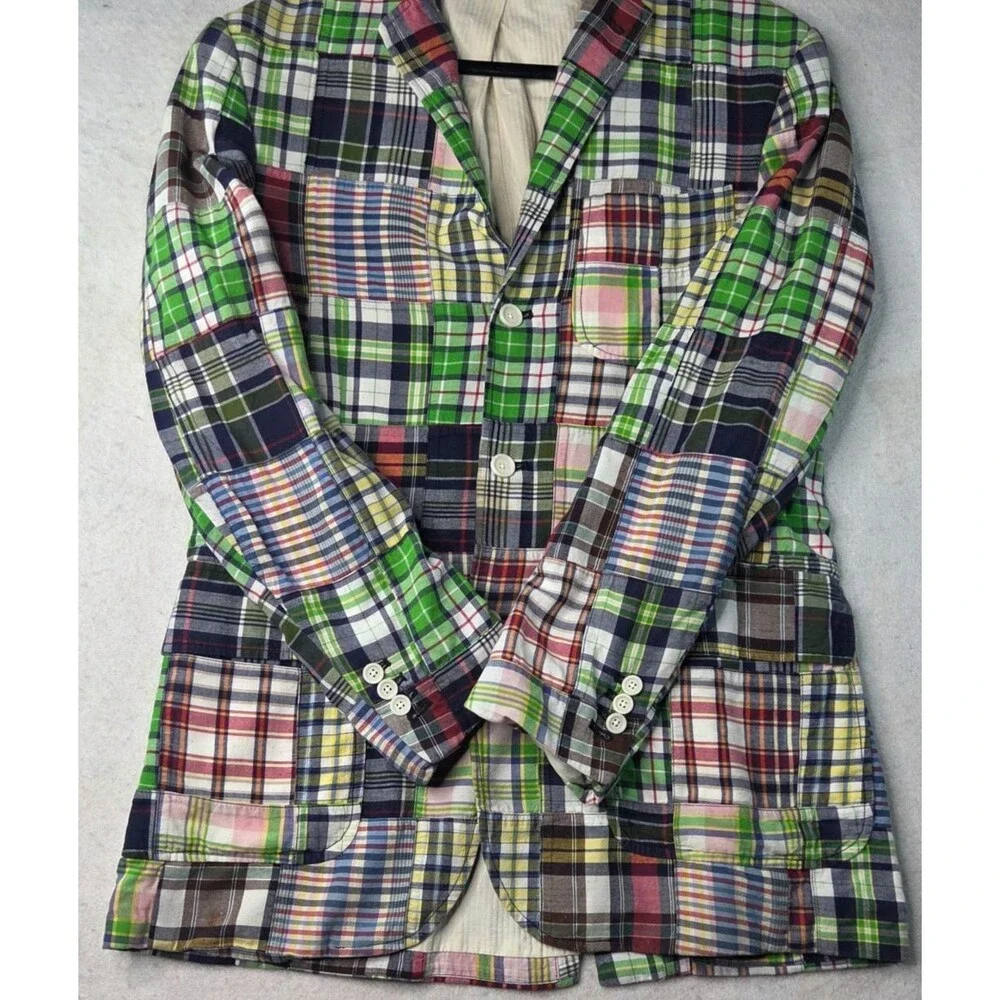 Polo Ralph Lauren Madras Patchwork  Sport Coat Blazer Men's Size S